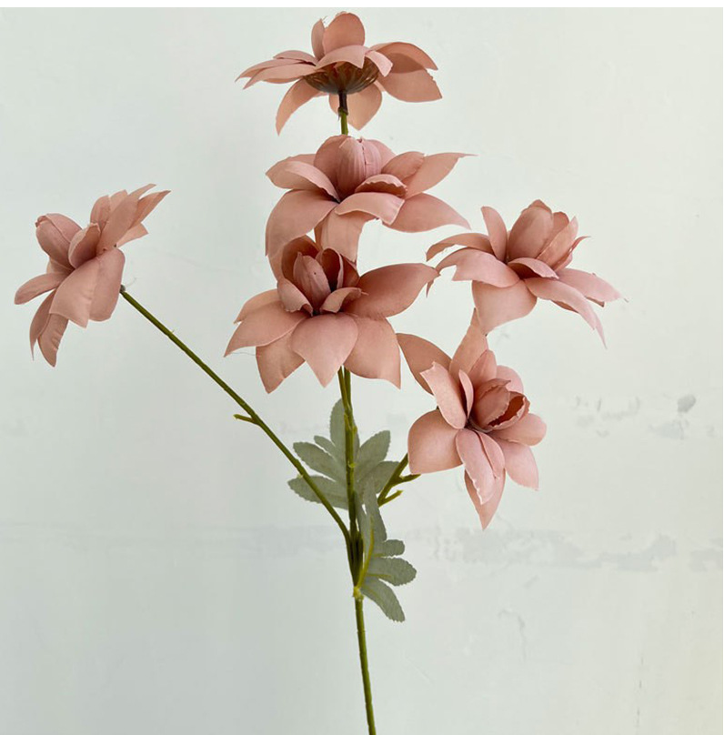 跨境批发现货结婚花艺婚礼布置插花地排花6头夕颜仿真花假花绢花详情10