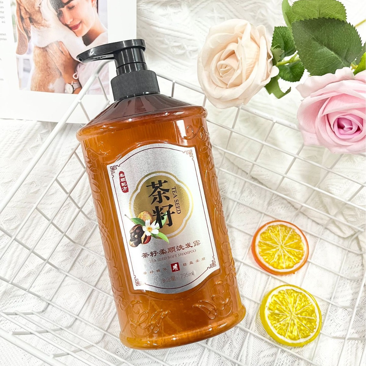 茶籽柔顺洗发露去屑止痒留香清洁头皮日用品家用洗发水代发批发
