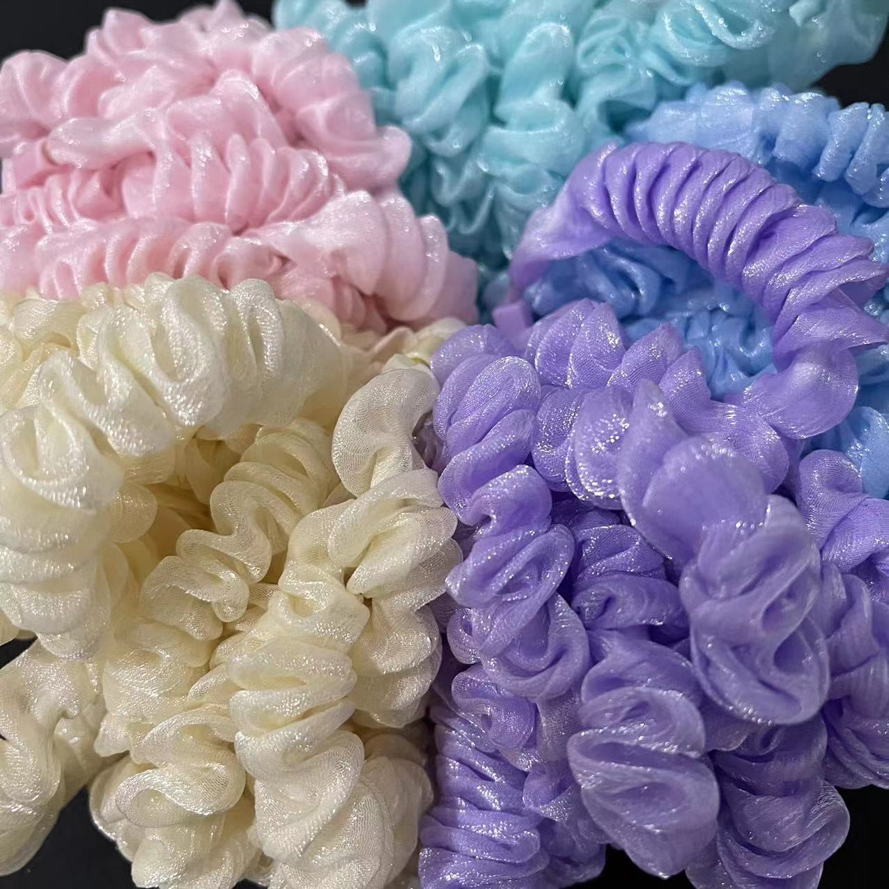 No. 172 Laser Color Middle Hair Band 100/ Bundle Laser color High Elasticity fashionable middle hair band Feminine Charm Bun Hair rope Headwear Durable rubber band women's hair tie Application Scenario