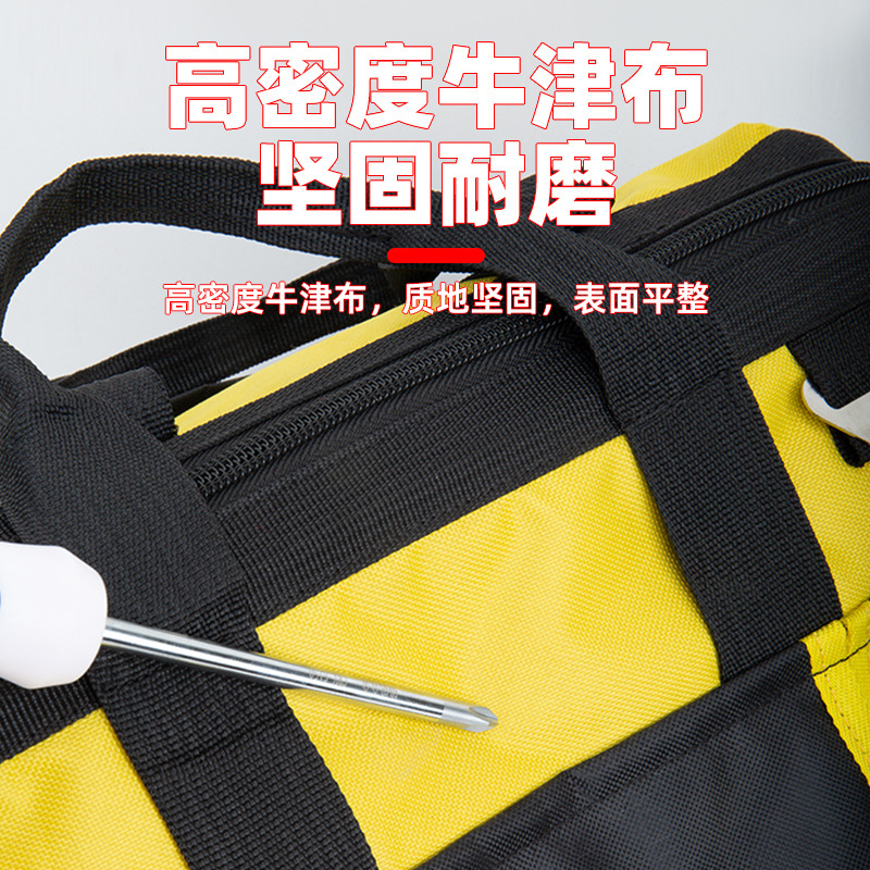 This tool bag is a hand-held multi-functional maintenance canvas large thickened tool bag, specially designed for men's wear-resistant installation and portable electrician's bag Specification image