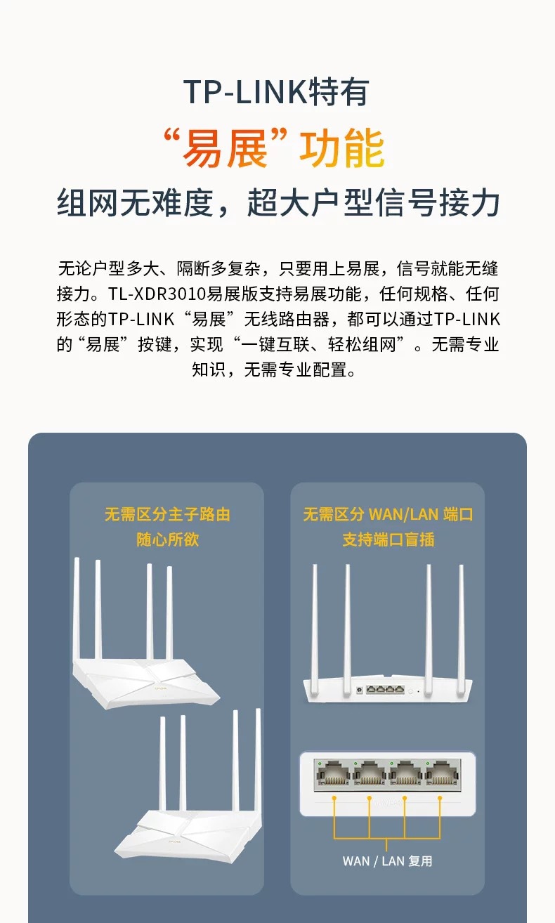 جهاز التوجيه TPLink3010 جهاز لاسلكيا منزليا مزود بجهاز تحديد المسار AX3000Wifi6 غيغابايت يغطي كامل البيت للملك TP-Link pic 8