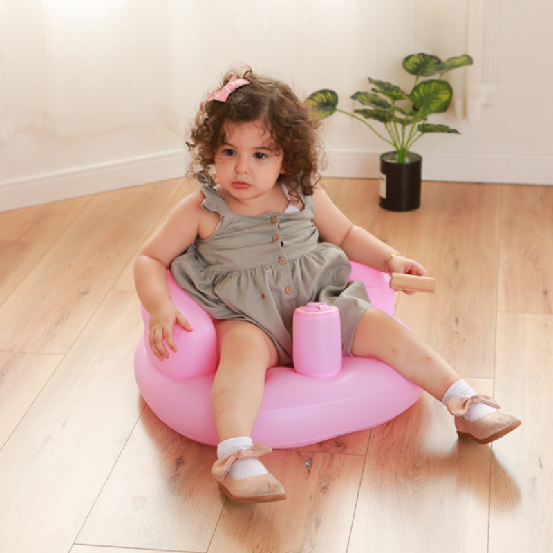 Ins充气PVC婴儿训练小沙发学坐椅洗澡浴凳便携折叠玩具宝宝学座椅详情图3