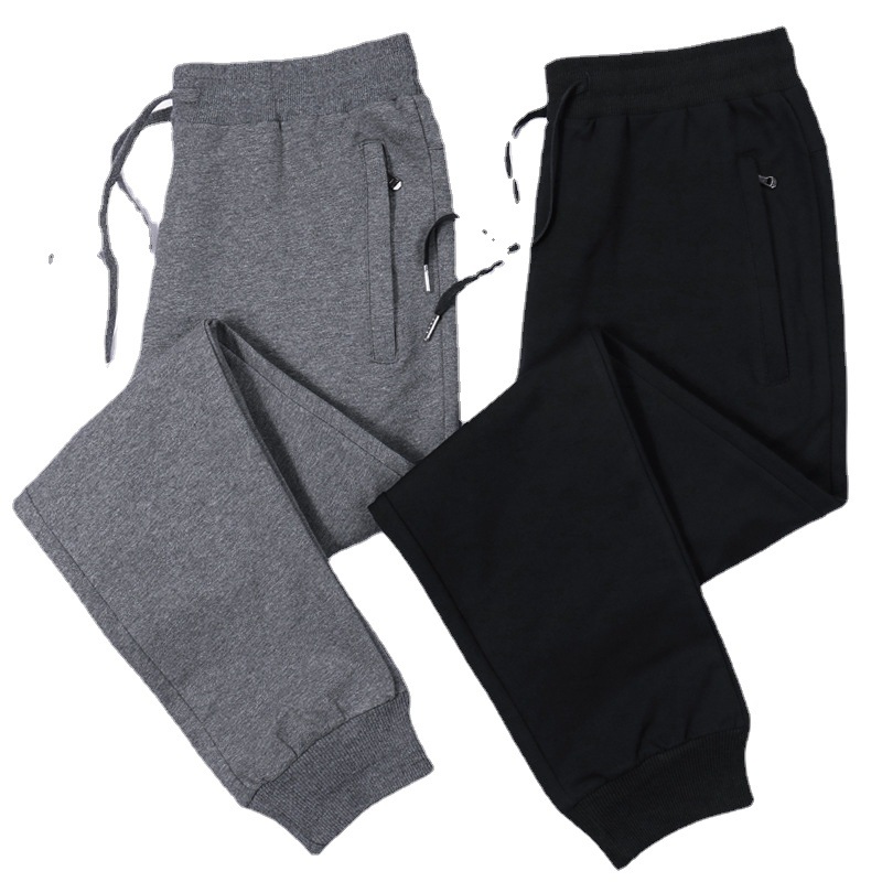 2022 Men's casual 9-inch sportswear pants, men's autumn tight-fitting solid-color pants, fashionable men's cotton sweatpants Item Picture