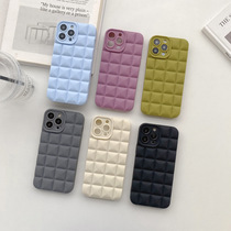 Morandi Stereo lattice for Apple Phone case 14max Angel Eyes 12pro Transparent TPU13/XR soft case