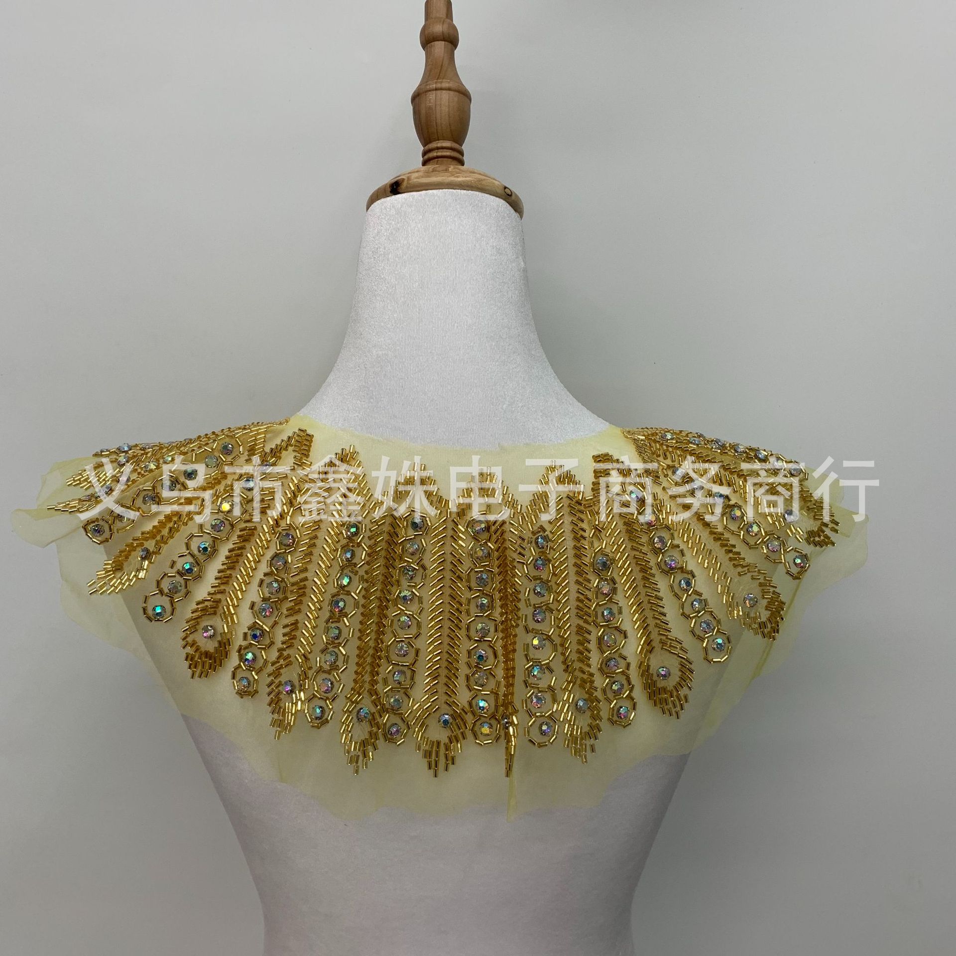New heavy-duty beaded collar flower wedding dress and evening gown decoration clothing, door flap front collar accessories Specification image