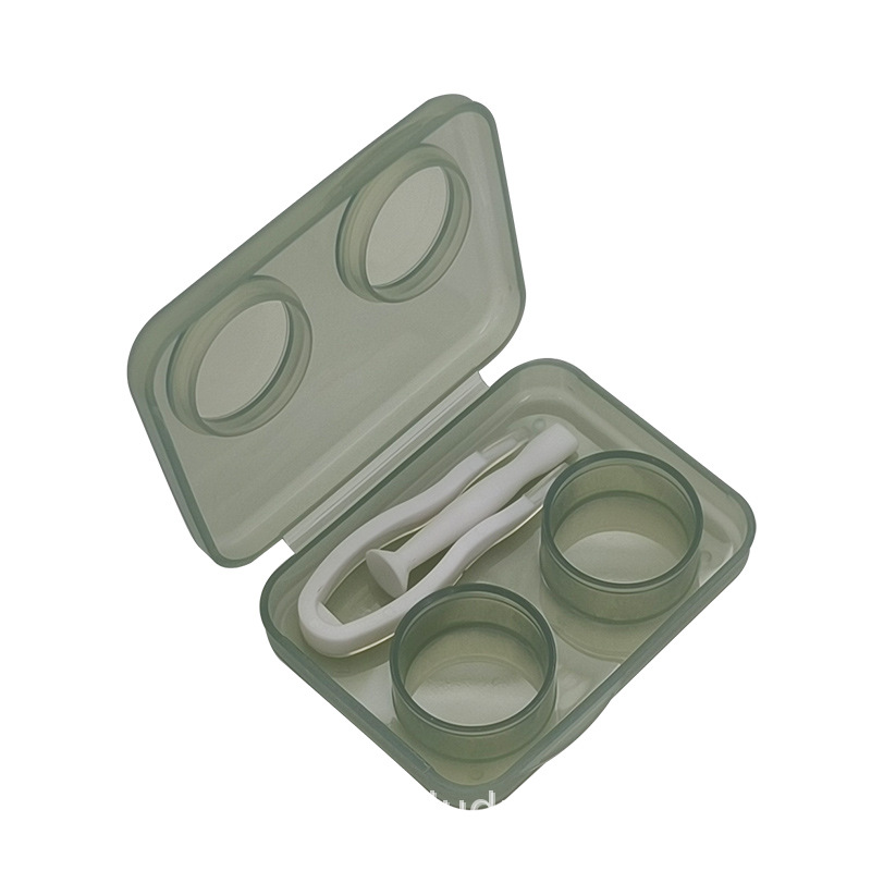 Portable, transparent and simple one-piece contact lens case, candy-colored double box, no need to screw on the lid, no need to screw on the contact lens box Item Picture