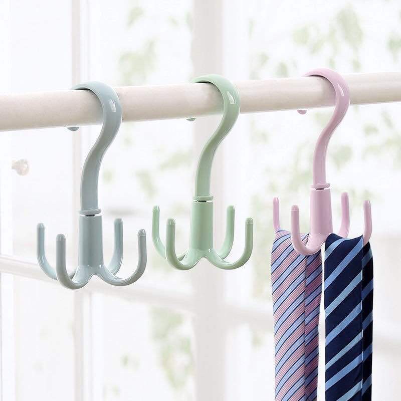 【 Zone 2-5 】 4-grip rotating hook 500 per box, four-claw hook, multi-functional coat and hat hook, home wall-mounted bag hanger, tie rack, no need for drilling, scarf storage rack, rotatable Specification image