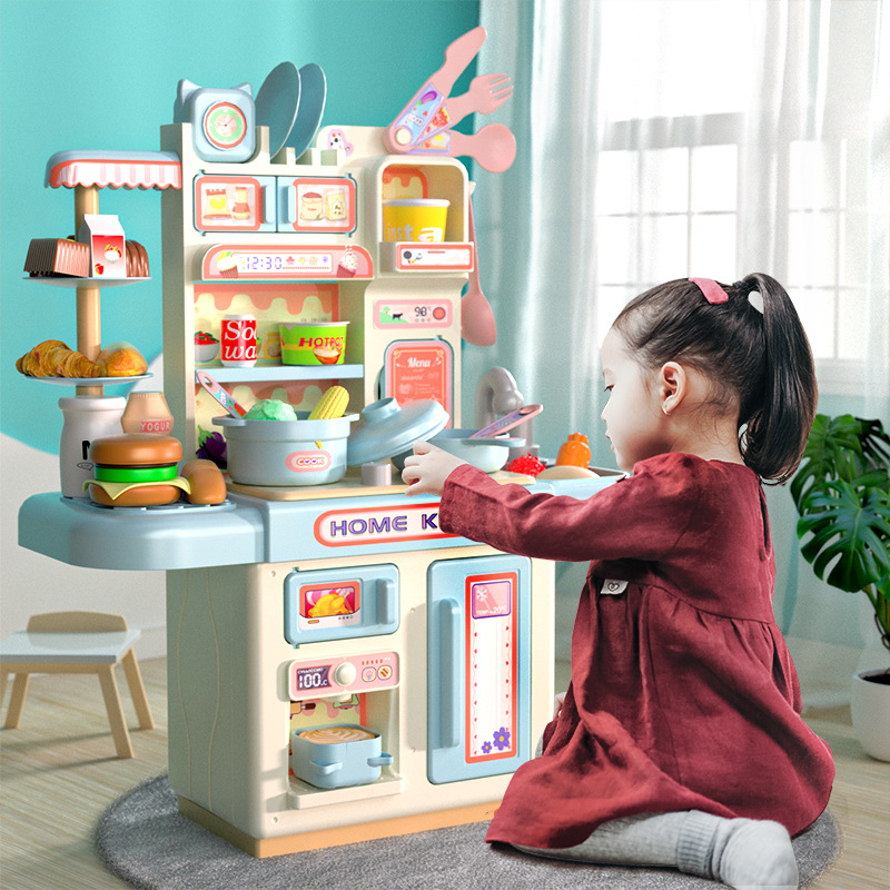 Niños pasar casa casa cocina juego de juguetes bebé simulación utensilios de cocina mini 3 años 4 niñas cocinar cocinar cocinar niños hombres acacia 2222 details Picture