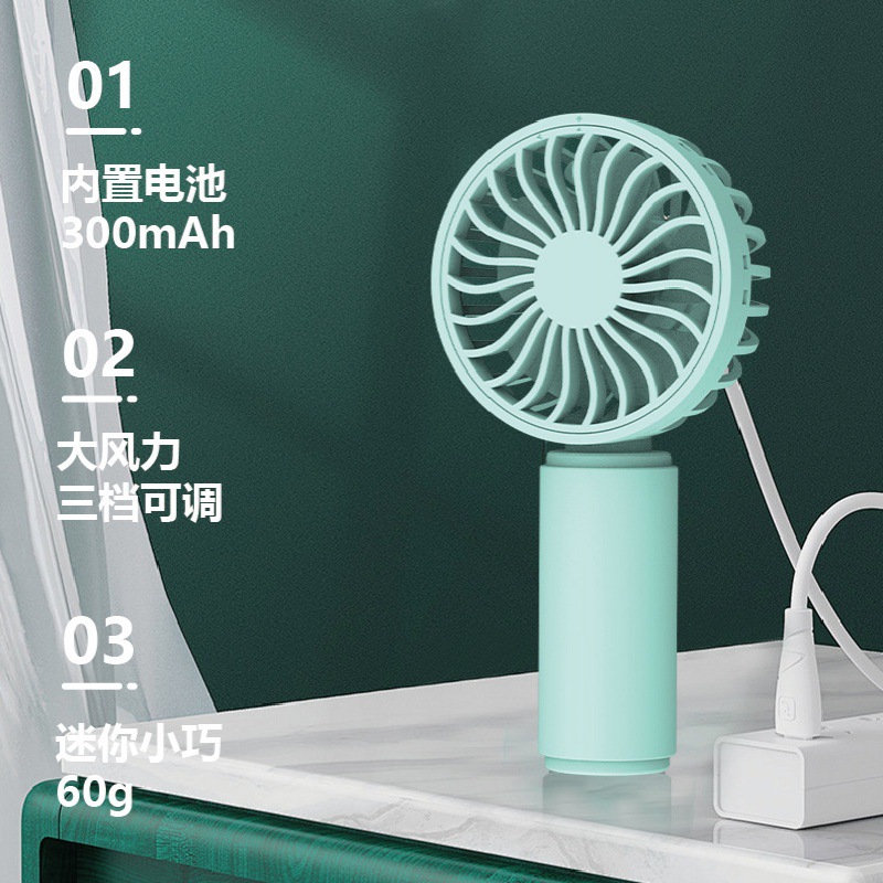 2024 Foreign Trade New Mini Simple Hanging Bag Pocket Handheld Fan Cute Home Desktop Portable Small Fan Application Scenario