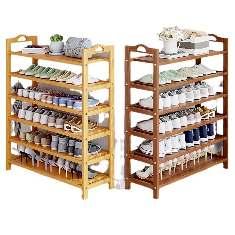 Shoe Rack Simple Door Indoor Home Dormitory Bamboo Storage Small Narrow Into The New Shoe Cabinet Multi-Layer Storage details Picture