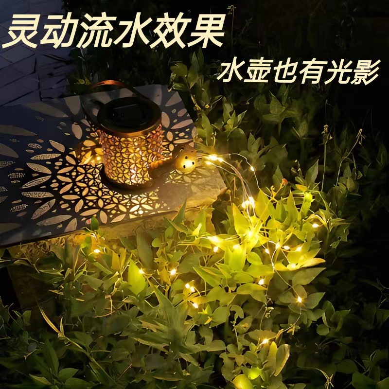 Solar hierro forjado calado proyector luz al aire libre a prueba de agua patio luz decorativa details Picture
