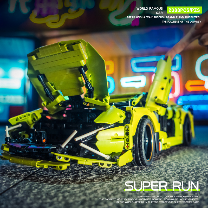 Aoke Simulation Lanbo Big Bull Building Block Car Model, children's building blocks, adult leisure building block wholesale manufacturer Application Scenario