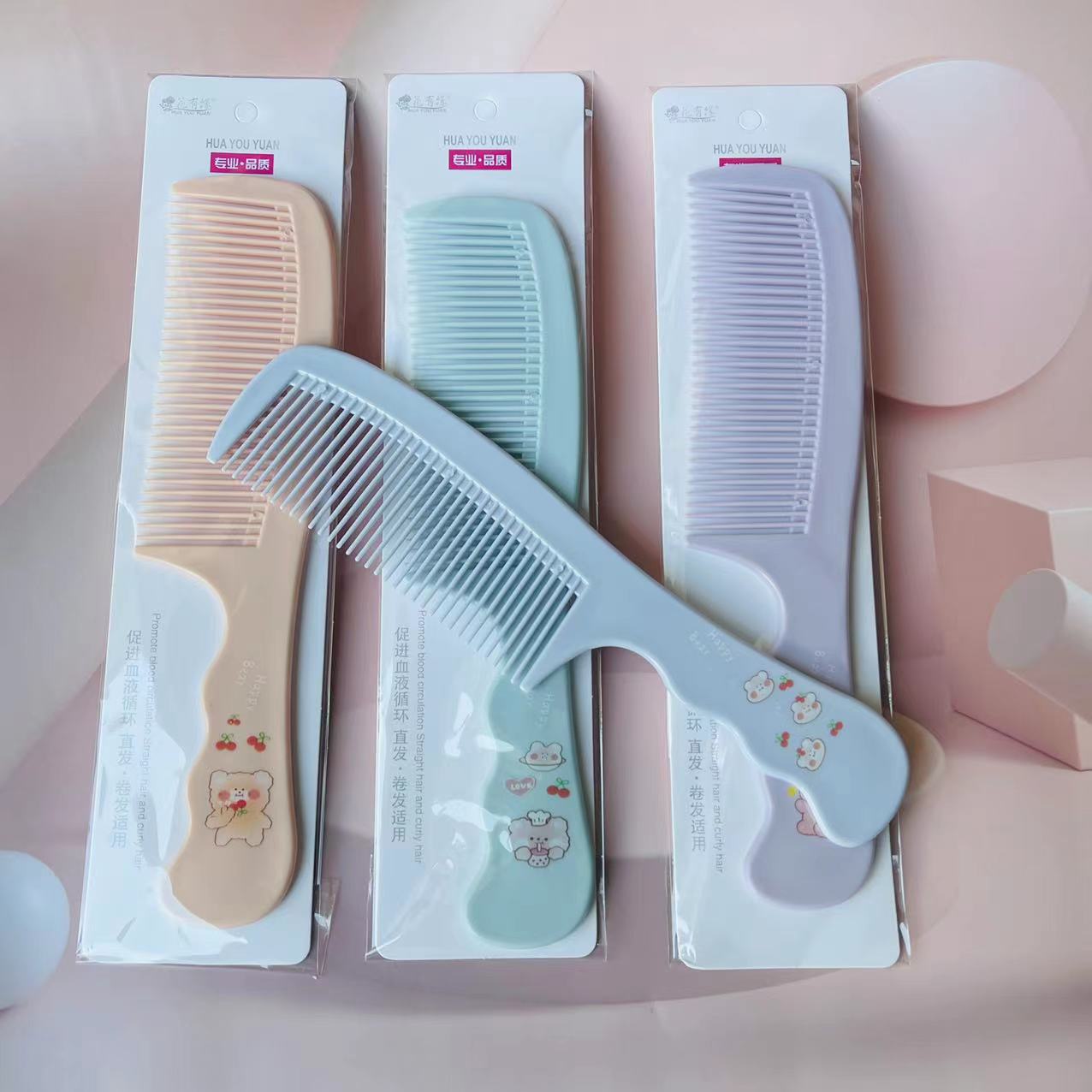 【 Zone 3-11 】192 New Cartoon Comb 20/ Pack 1200/ box 192 New Cartoon Comb Hair Styling Comb Home Women Anti-static Close-Tooth Comb Styling Comb 1 yuan supply Specification image
