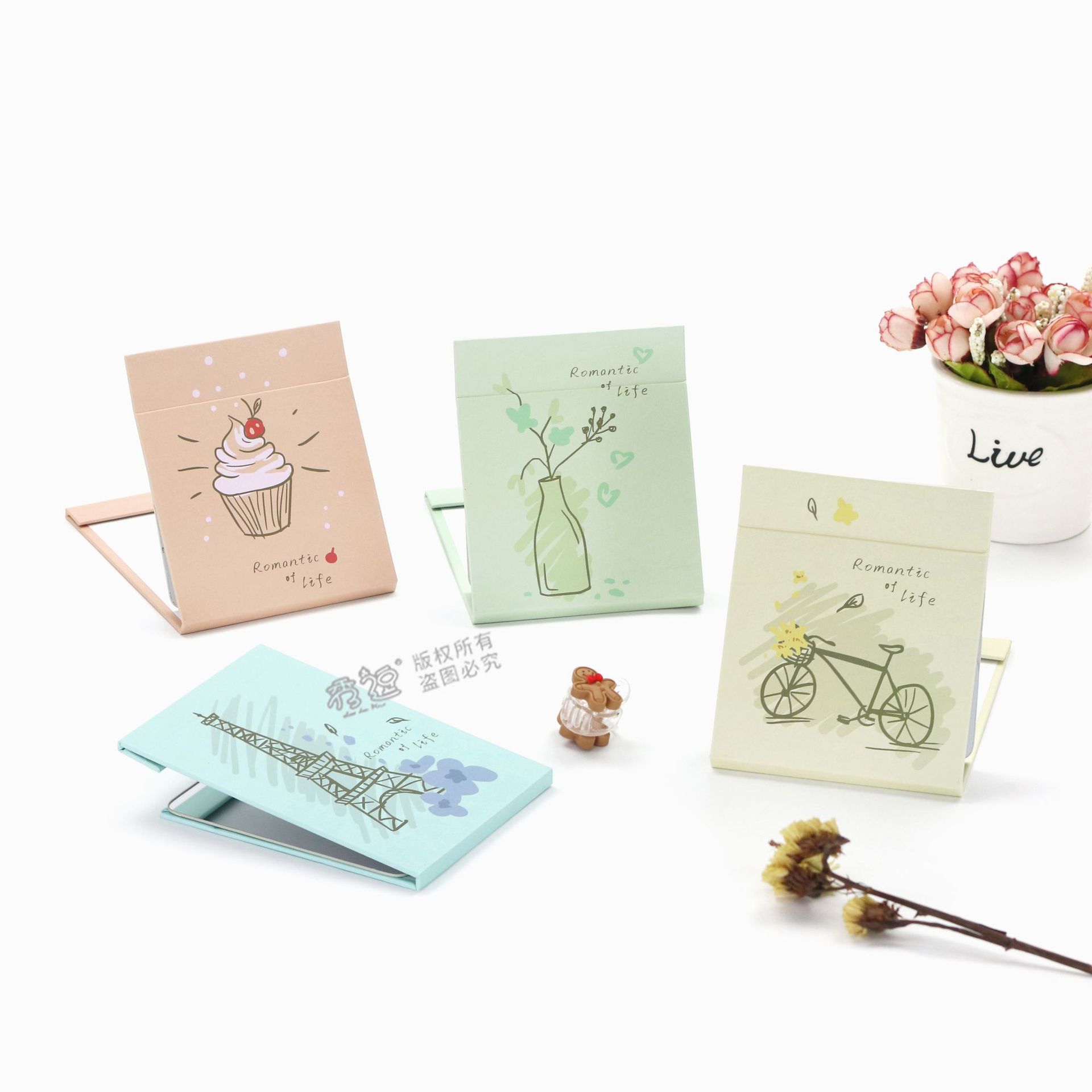 源头厂家全屏油边镜 女生宿舍卧室台式折叠化妆镜 轻薄网红全屏镜