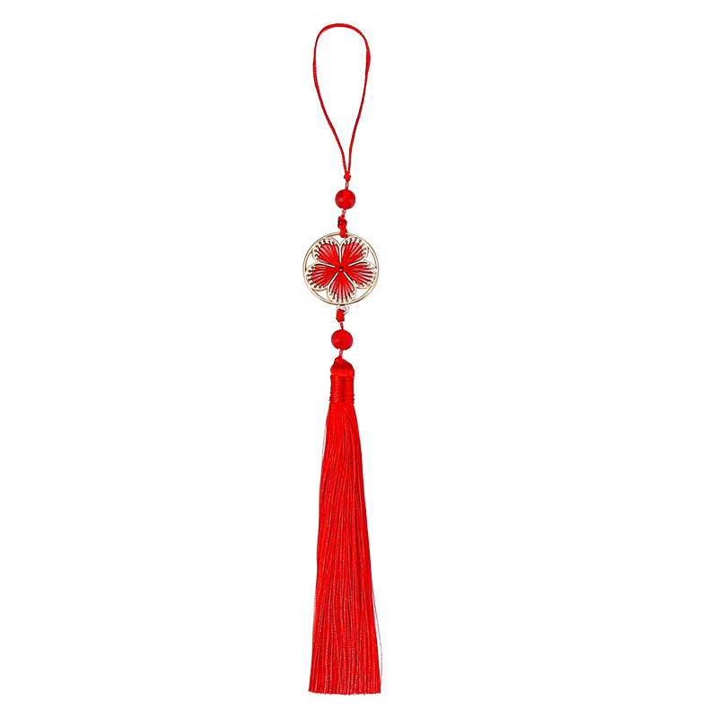 14CM long flower and moon round tassel pendant, diy handcrafted Chinese-style ancient costume Hanfu lapel fan pendant Item Picture