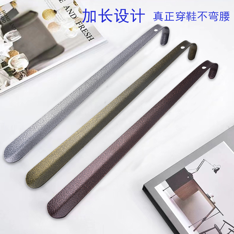 厂家批发鞋拔子爆花金不锈钢鞋拔鞋抽加长老人孕妇儿童提鞋器穿鞋