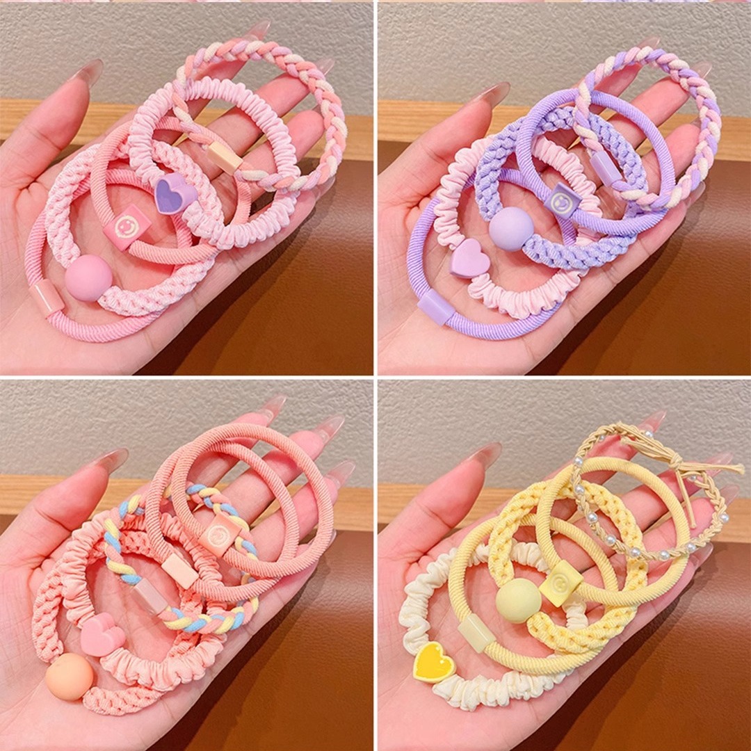 Colorful Large Circle Children's Rubber Band Does Not Hurt The Hair Girl's Head Rope Korean Baby Hair Accessories Hair Band Tie Hair Rubber Band Specification drawing