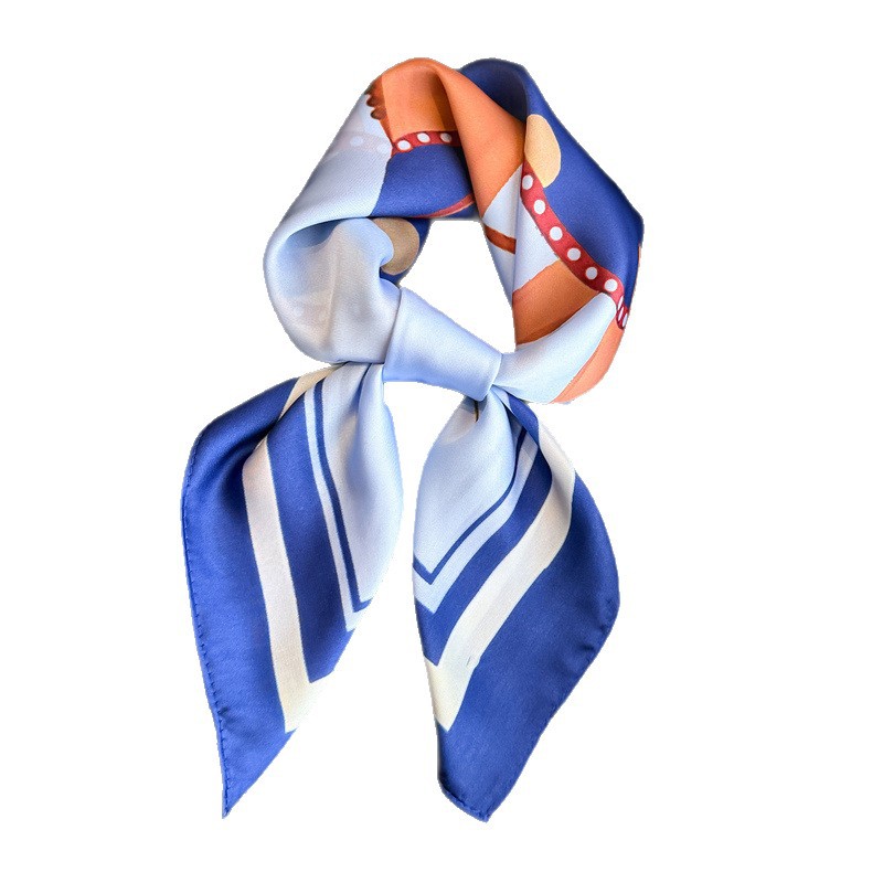 New faux silk printed scarves and square scarves for the Year of the Horse, high-end shawls, sun protection, necklaces, professional neckerchiefs, headscarves and scarves Item Picture