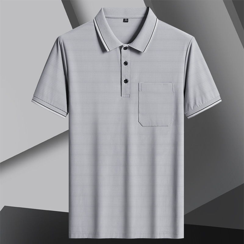 Summer new Dad's ice Silk short-sleeved T-shirt, men's, middle-aged and elderly loose and breathable Polo shirt, casual and sporty lapel Application Scenario