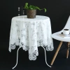7Y99 simple and modern square table fabric, white round table mat, European country lace small round tablecloth Item Picture
