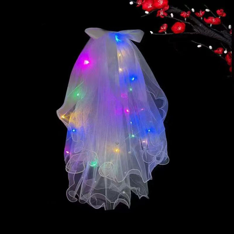 New children's illuminated small bow headband, hair clip, Internet celebrity bestseller, double-layer headband with light, bridal style headband, illuminated bow headband, head buckle, hair band Application Scenario