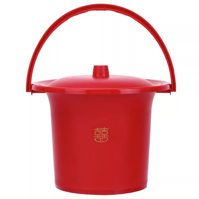 Wedding celebration items, descendants' buckets, bride's dowry, wedding ornaments, wedding buckets, red wedding toilets Item Picture