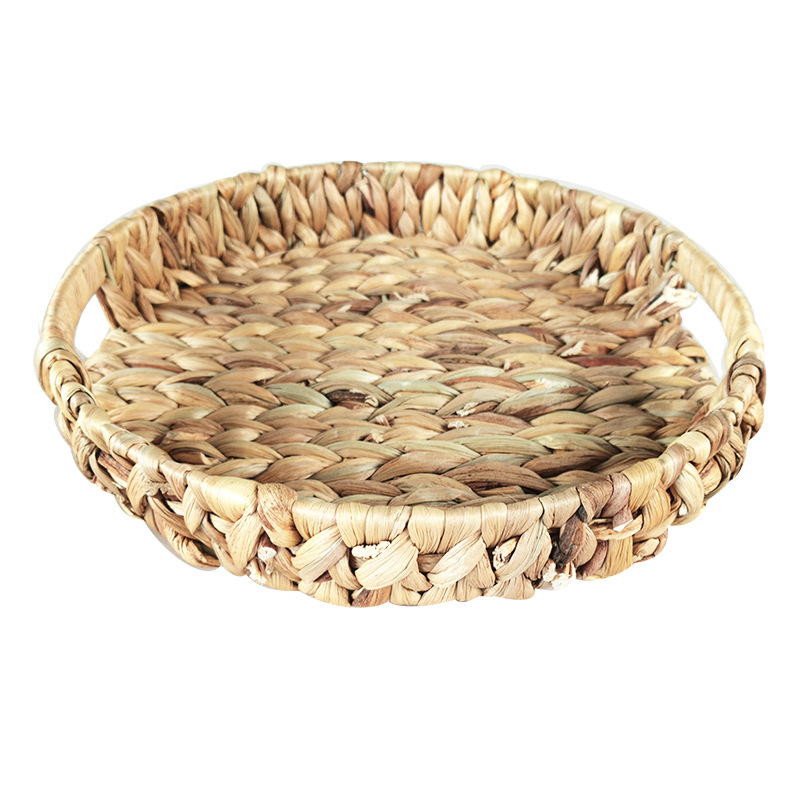 New Spot Water Hyacinth Storage Basket Circular Braided Debris Arrangement Storage Basket Straw Storage Basket Bread Basket Item Picture