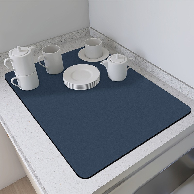 Kitchen bowl, plate, bar counter water-draining mat, absorbent and easy-to-drink glass mat details Picture