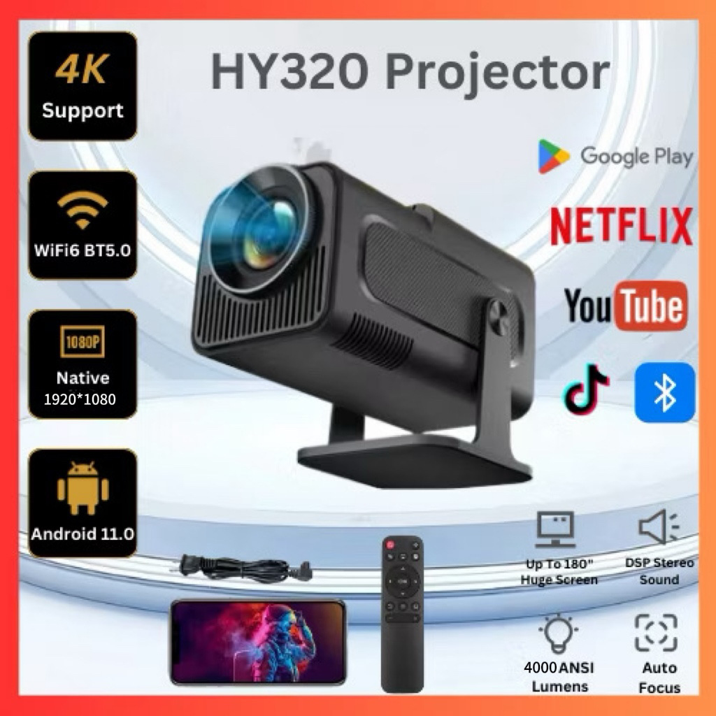Y300 cross-border ultra-high-definition projector for foreign trade, 4K projector for home, office, outdoor screen projection and gaming, factory direct sales