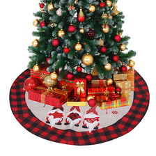 圣诞节用品圣诞树装饰红黑白格122CM森林人树裙圣诞树底围裙装扮