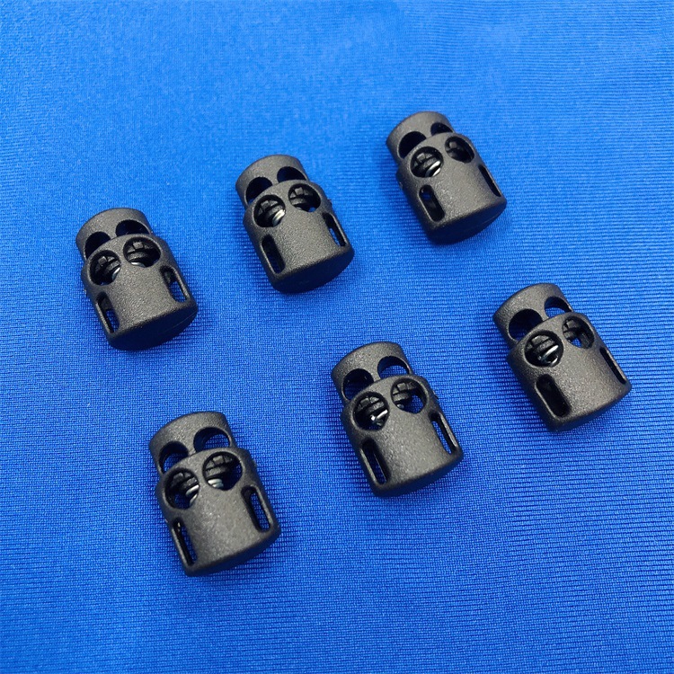 现货供应 塑料双孔弹簧扣塑胶调节扣双孔绳扣猪鼻扣止滑扣地雷扣