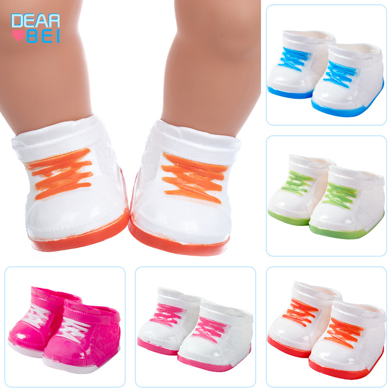 Disc bai nueva muñeca de 18 pulgadas juguetes zapatos muñecas cambio zapatos zapatos de plástico goma suave zapatos de muñeca accesorios