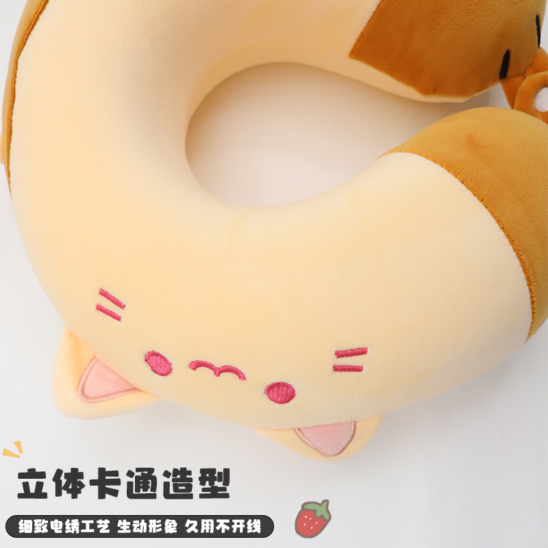 Cartoon kitten memory foam U-shaped pillow, Recreation House Cartoon animal care neck pillow, travel neck pillow wholesale details Picture