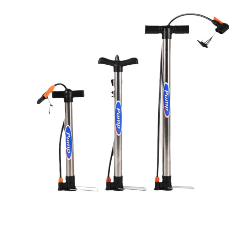 Stainless steel manual air pump, bicycle, electric bike, motorcycle, car portable air pump, basketball air pump Application Scenario