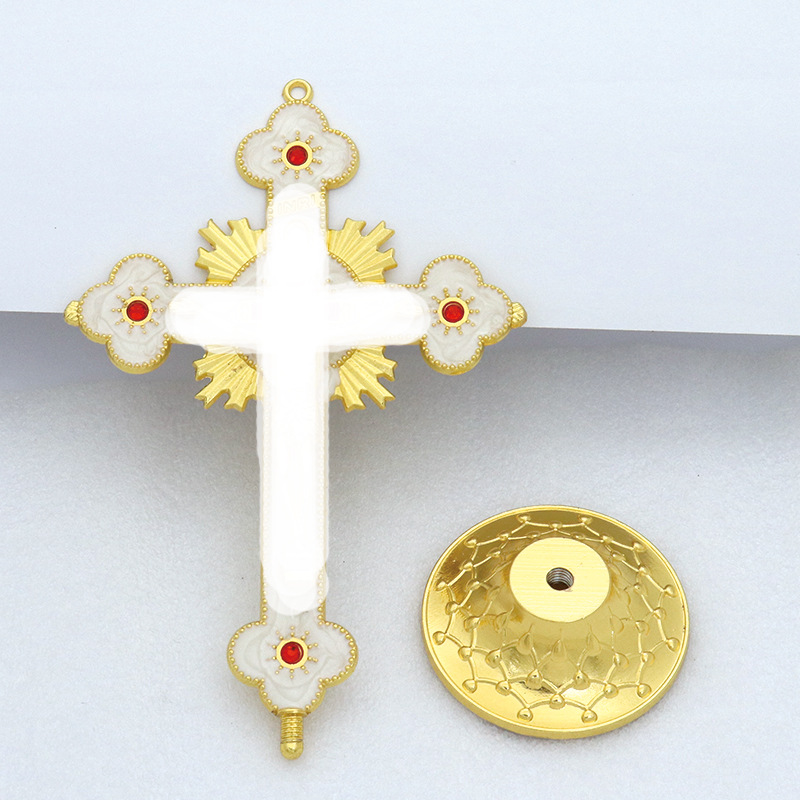 Cross Border Supply Table Decoration Office Home Decoration Alloy Accessories Dripping Oil Cross Decoration Specification drawing