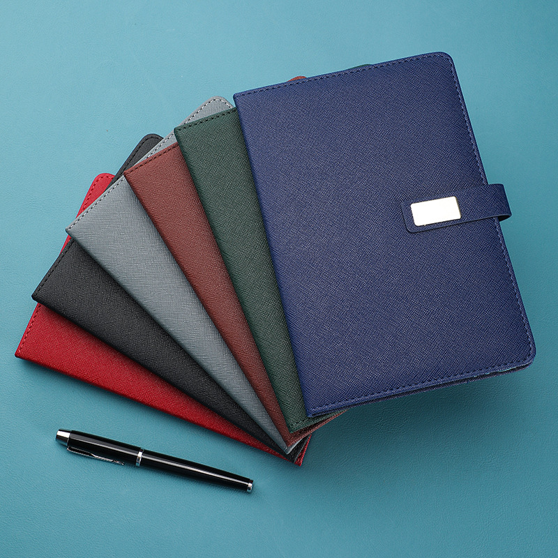 A5 Thickened Notebook Simple Business Office Notepad Enterprise Office Gift Box Laser Letching Can Print Logo details Picture