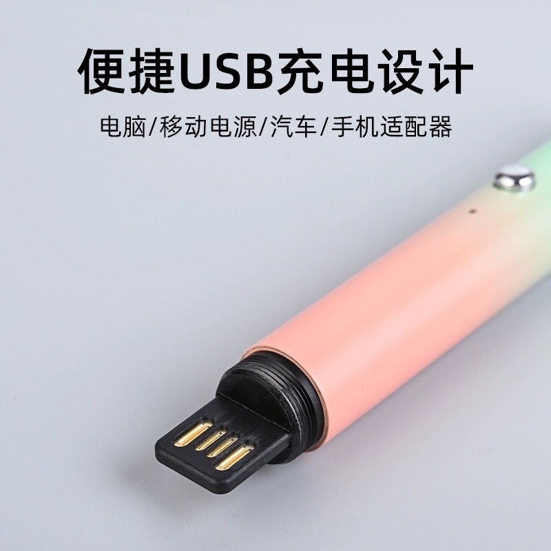 渐变色USB充电激光手电绿光远程镭射灯便携红外线售楼部处激光笔细节图