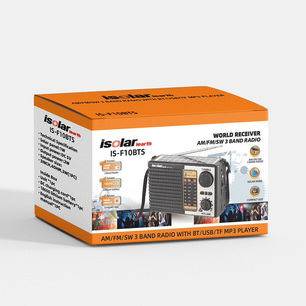 Wholesale New Cross-Border Hot Multi-Functional All-Band Card Wireless Bluetooth Speaker Solar Emergency Radio Item Picture