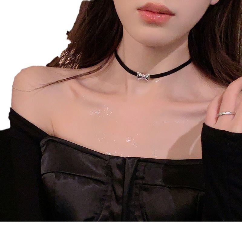حبل جلدي أسود، وسلسلة رقبة النساء، رقبة صغيرة من الحس الغازي، قلادة رقبة Item Picture