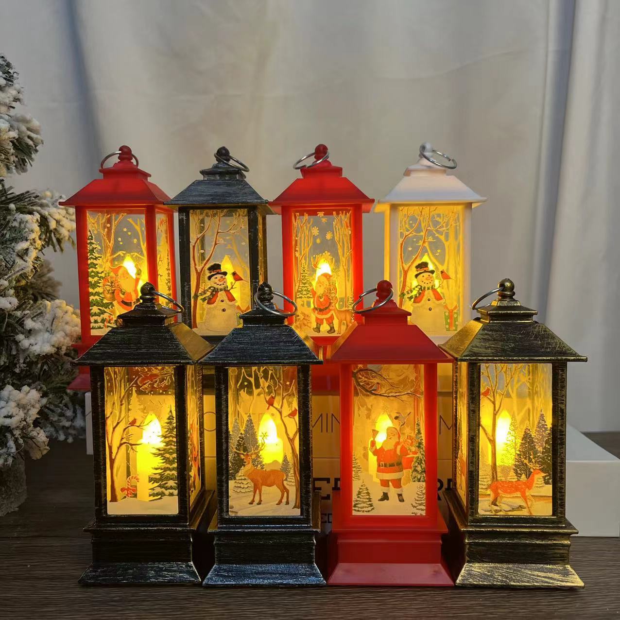 Christmas Decorations Christmas Oil Light Small Wind Light Simulation Flame Light Led Wind Light Candle Light Christmas Hand Light