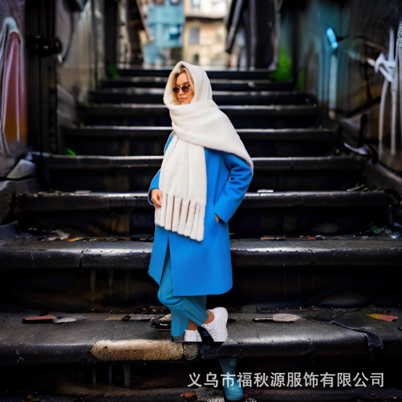 围巾/围巾欧美风/单色围巾/丝巾女长款百搭/长围巾加厚产品图
