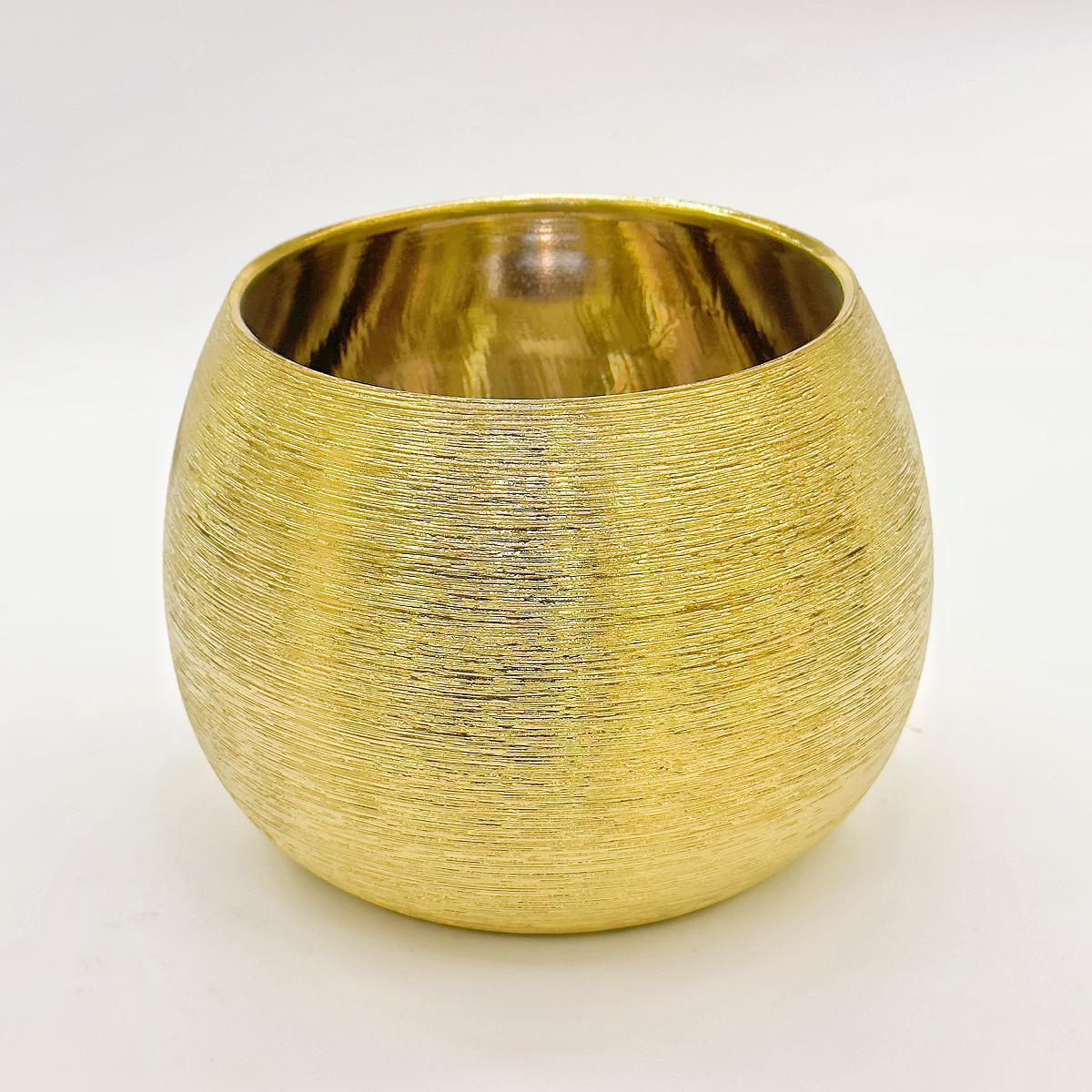 Nordic electroplated gold ceramic brushed succulent round green plant, popular flowerpot, European light luxury master bedroom decoration flower vase details Picture