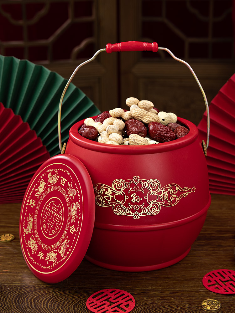 Descendants bucket wedding celebration supplies, small size for the bride's wedding, dowry, wedding hand-held bucket, wedding bucket, wedding toilet details Picture