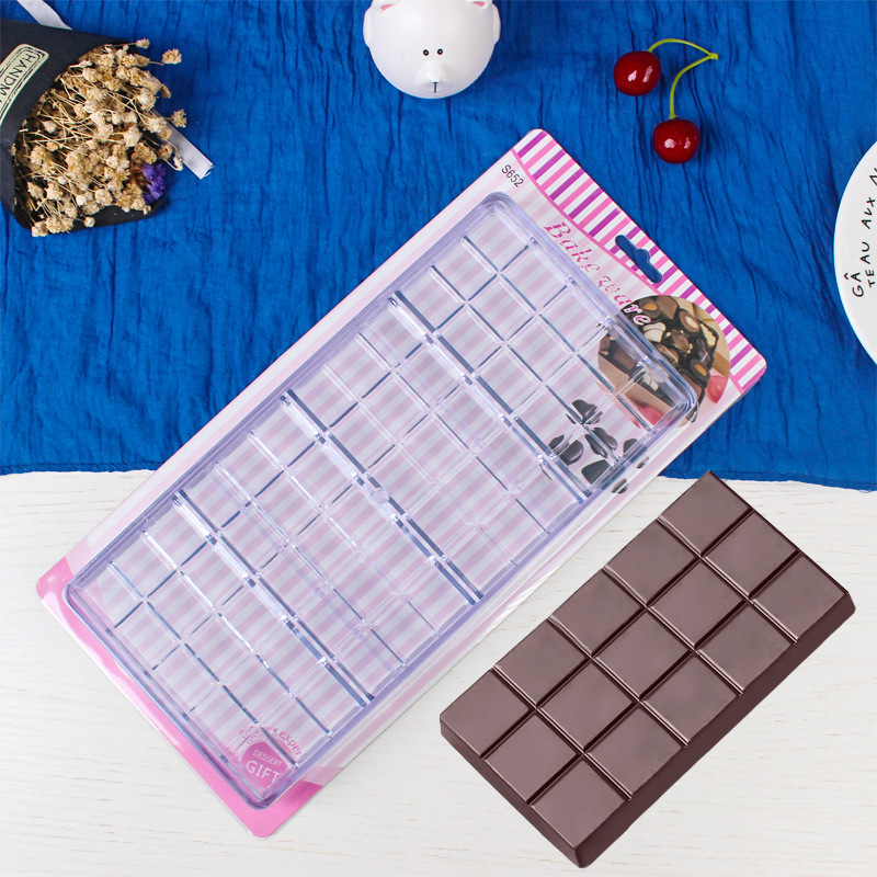 透明亚克力巧克力模烘培甜品店diy心形造型巧克力模具pc多格