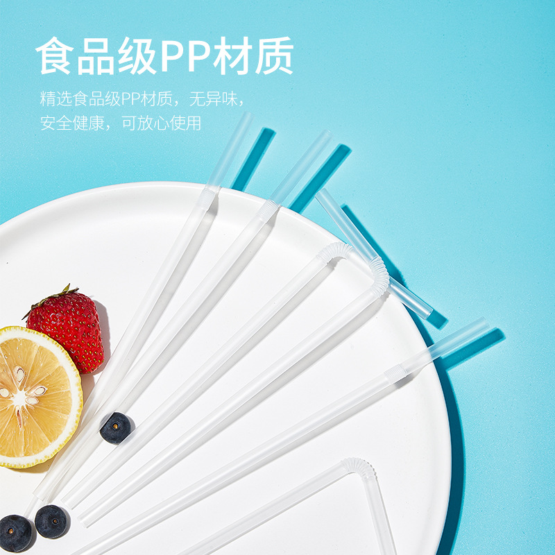 100 Bendable Retractable Disposable Pregnant Drink Straws Individual Paper Packaging Plastic Children's Household details Picture