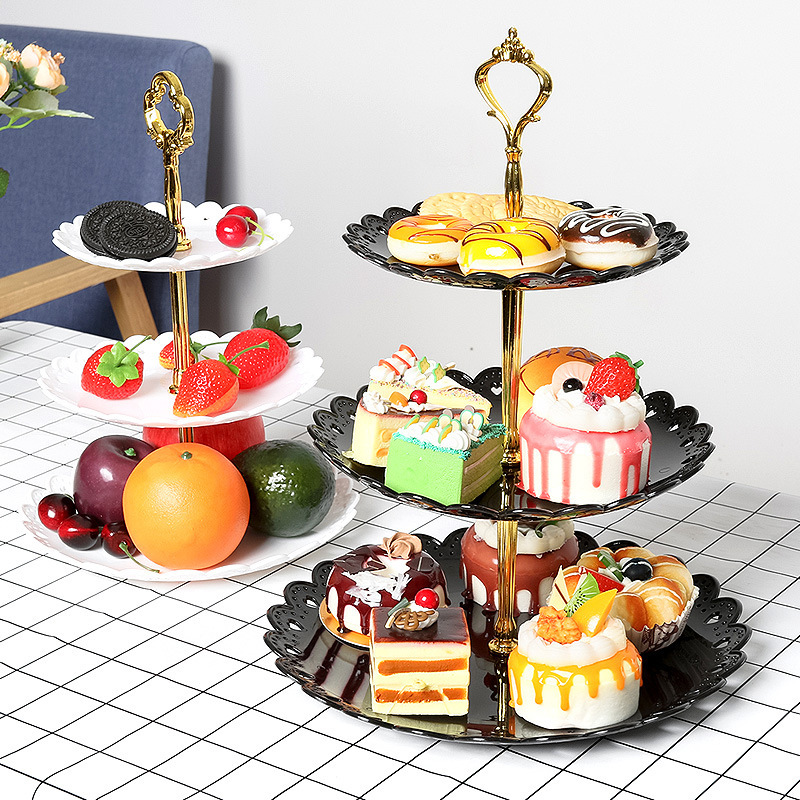 European-style dessert stand, fruit plate, three-layer cake rack Item Picture
