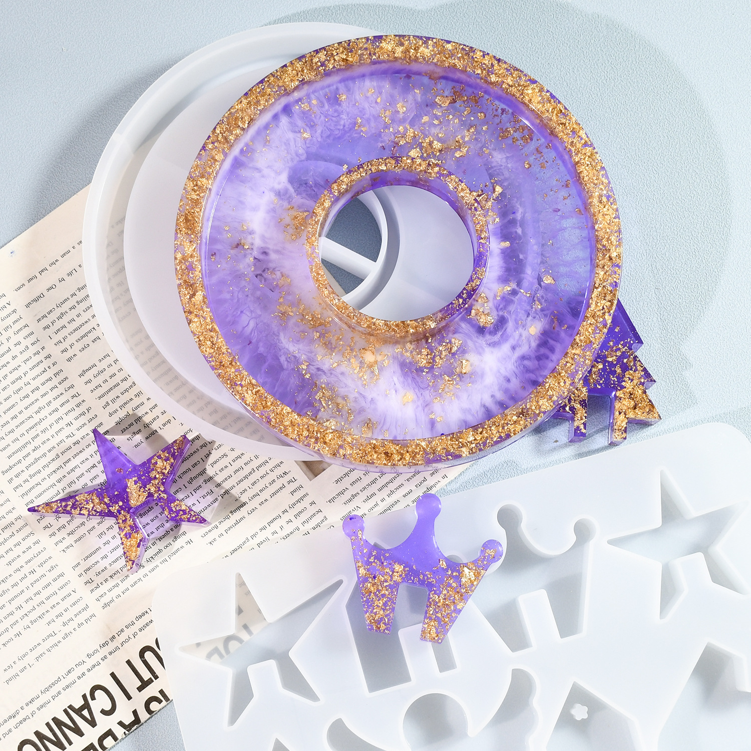 diy epoxy resin molds, Angel House ornaments, silicone molds, mirror resin molds, cross-border exclusive supply details Picture