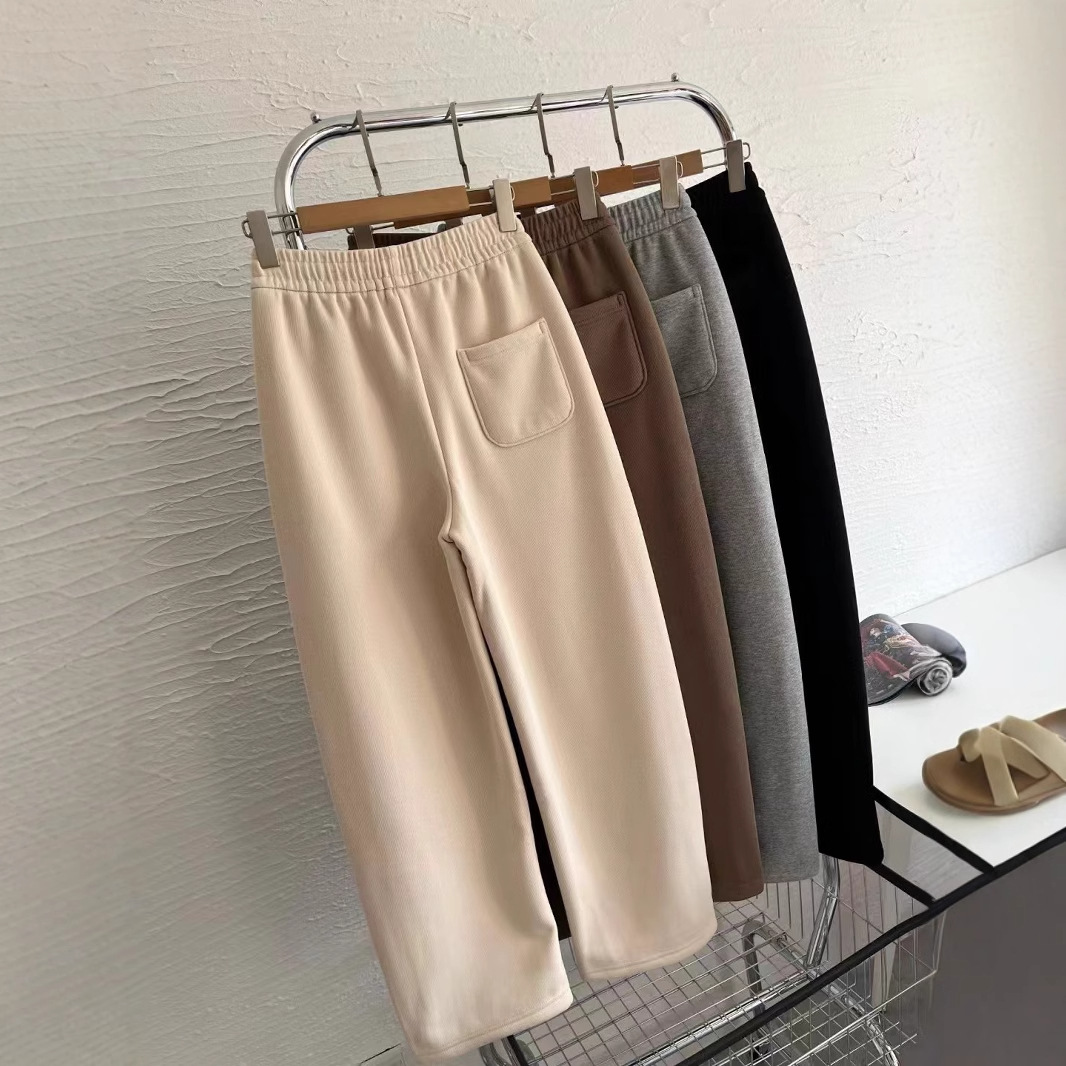 加绒裤妈妈直筒/女裤女高腰休闲/卫裤女秋款/裤子/卡通睡裤细节图