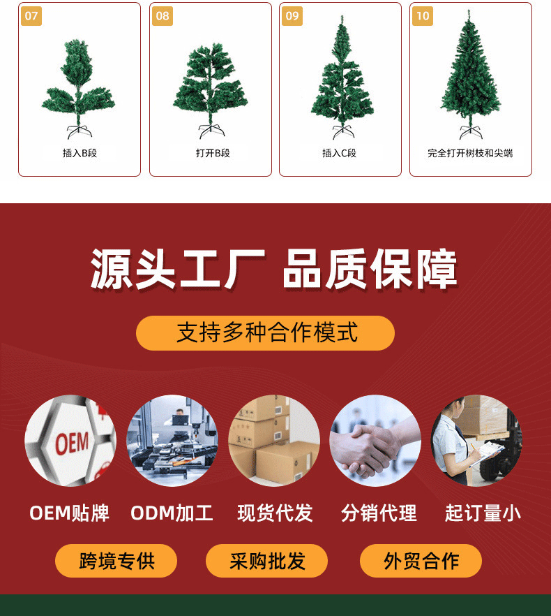 圣诞节喷白植绒圣诞树PVC仿真落雪圣诞树造雪松树商场橱窗装饰树详情4