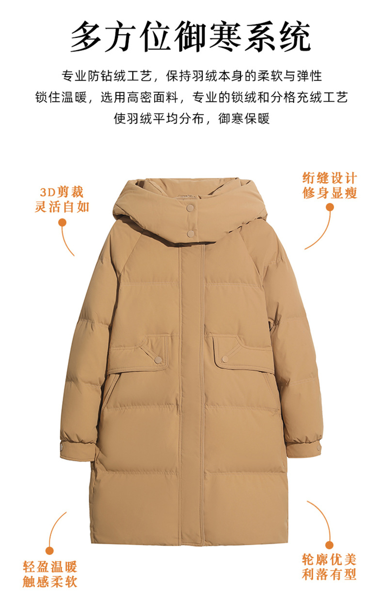 高端品牌加厚羽绒服2024冬天女士中长款宽松白鸭绒保暖外套正品详情3